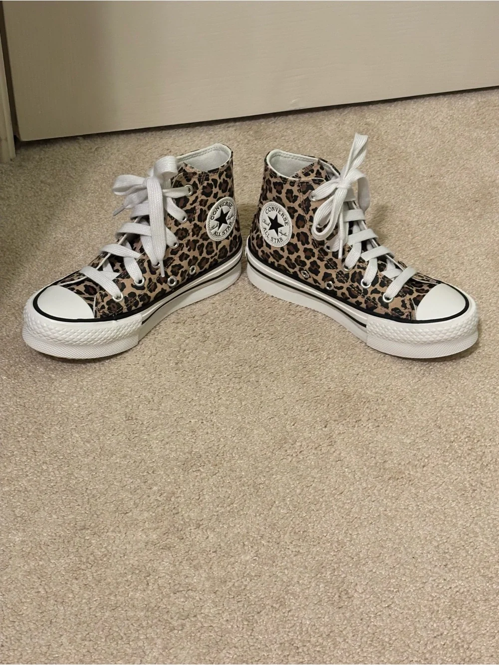 Converse High Top Sneakers - Leopard Print Brown & Black